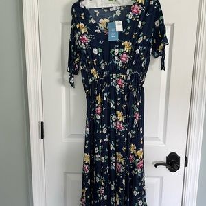 Gap floral midi faux-wrap dress